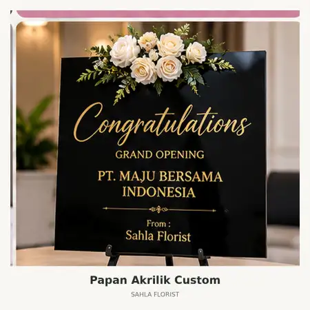 Papan Bunga Akrilik Kuningan Kota